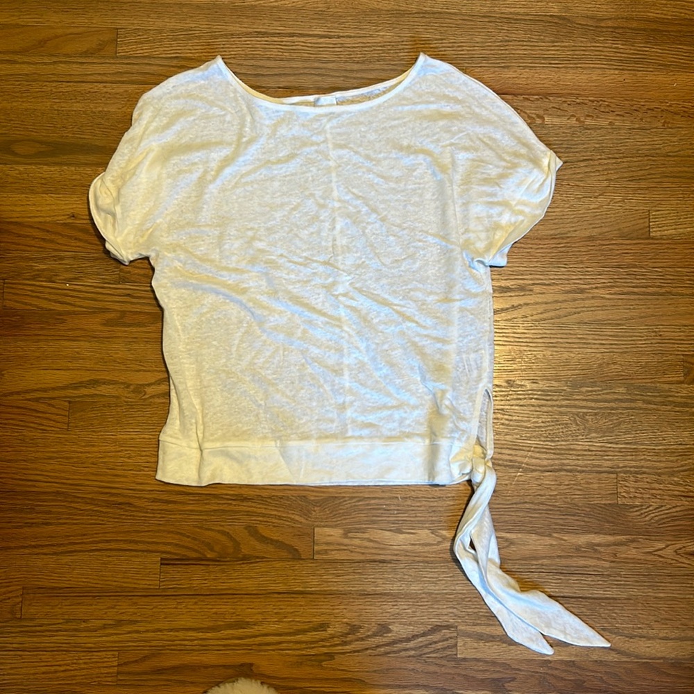 Linen side tie shirt